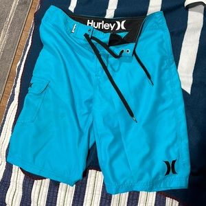 Bright Blue Hurley swim trunks
